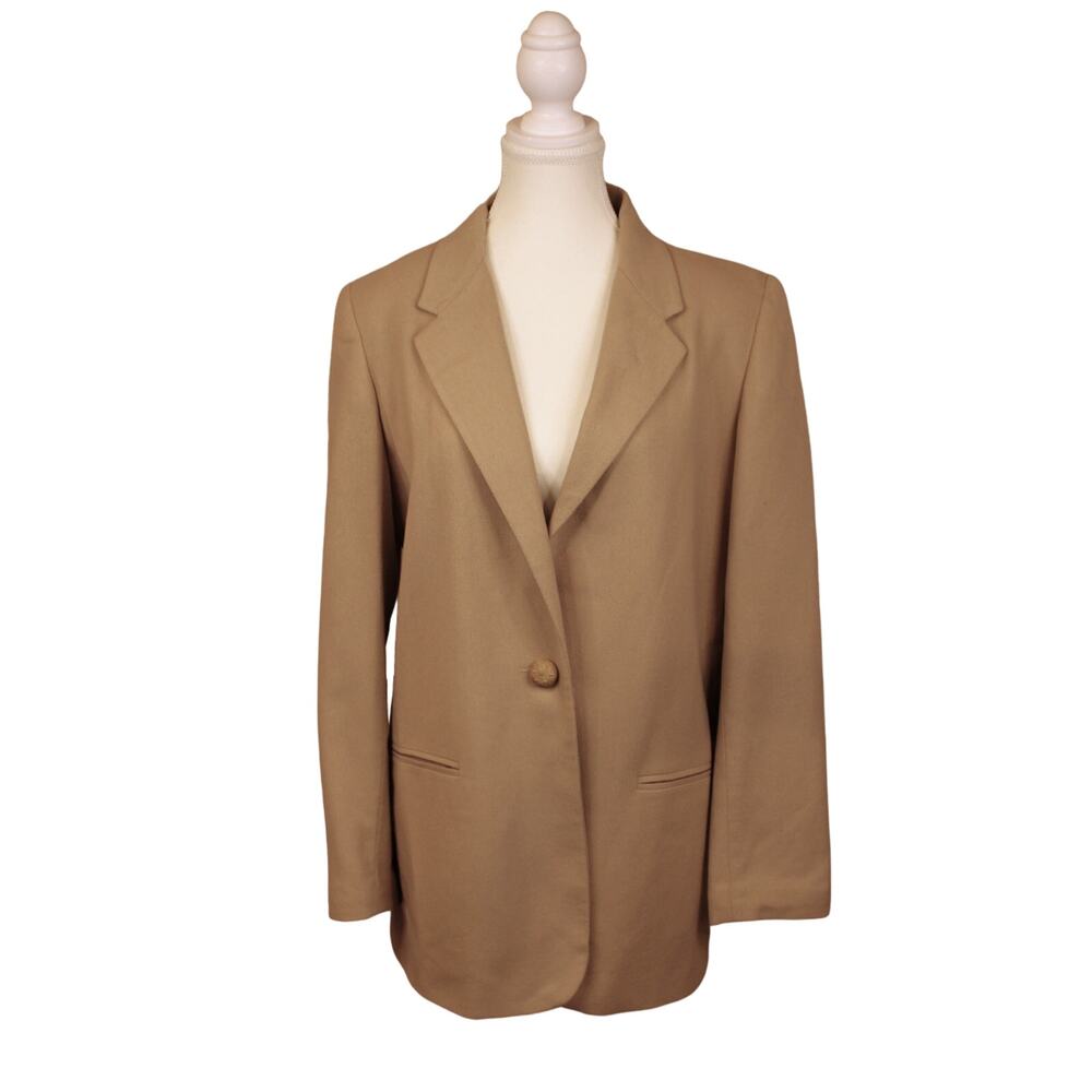 VTG Sag Harbor Women's Woolmark Blend Camel Blazer sz 10